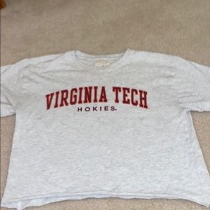 Grayish white Virginia Tech crop top.